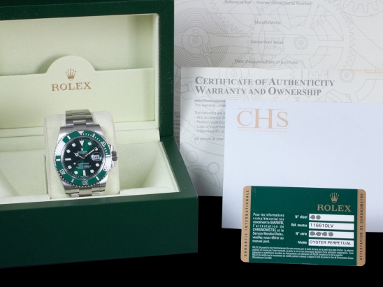 Rolex Submariner Date Green Ceramic Bezel Hulk - Full Set 116610LV 